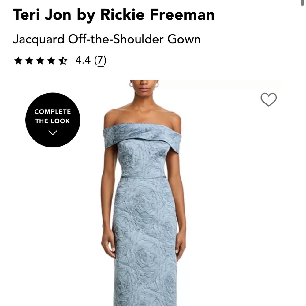 Teri Jon Off-Shoulder Blue Dress